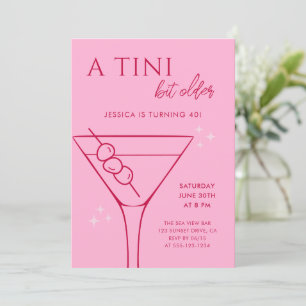 Modern A Tini Bit Older Pink 40th Birthday Party Invitation