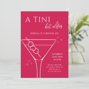 Modern A Tini Bit Older Red 40th Birthday Party Invitation