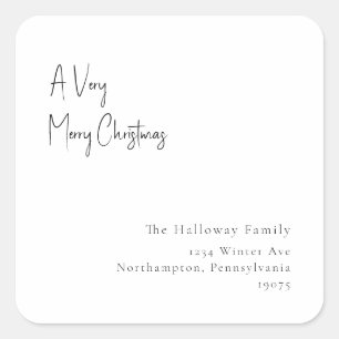 Modern A Very Merry Christmas Square Envelope Seal