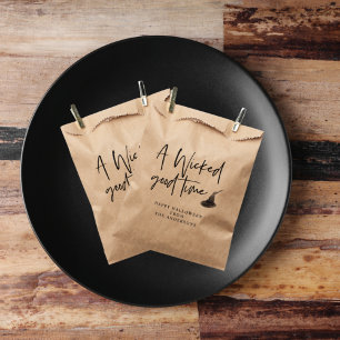 Modern A Wicked Good Time Quote   Happy Halloween  Favour Bag