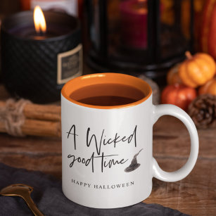 Modern A Wicked Good Time Quote   Happy Halloween Two-Tone Coffee Mug