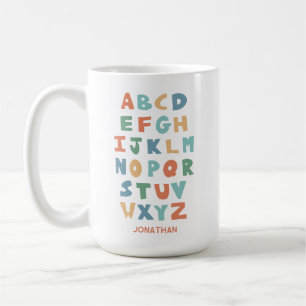 Modern ABC Alphabet Personalised Classroom Letters Coffee Mug