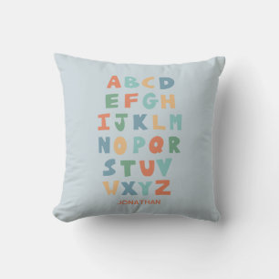 Modern ABC Alphabet Personalised cute kids decor Throw Pillow
