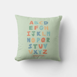 Modern ABC Alphabet Personalised cute kids decor Throw Pillow