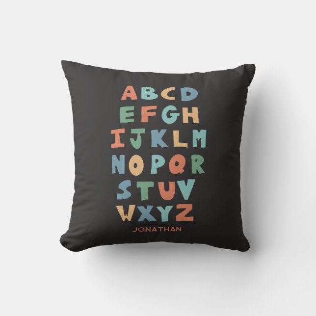 Modern ABC Alphabet Personalized cute kids decor Throw Pillow (Front)