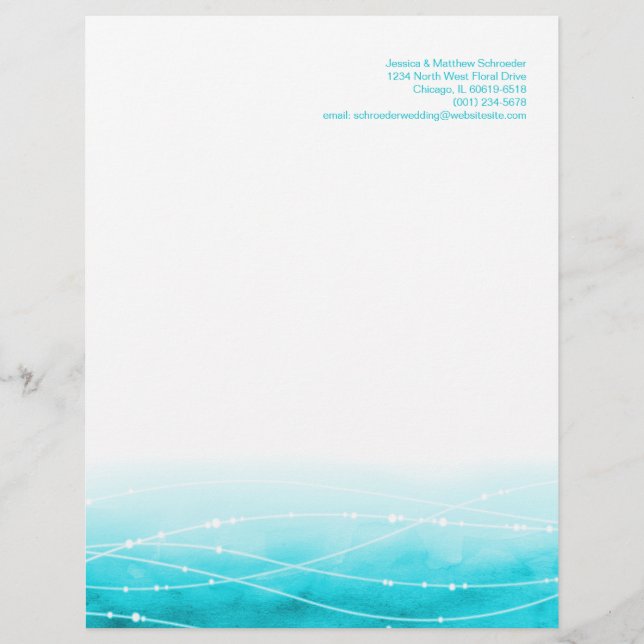 Modern abstact sparkle seas blue letterhead (Front)