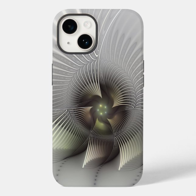 Modern Abstract 3D Shape Fractal Art Case-Mate iPhone Case (Back)