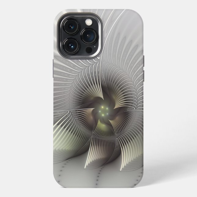 Modern Abstract 3D Shape Fractal Art iPhone Case (Back)