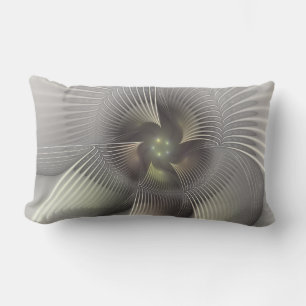 Modern Abstract 3D Shape Fractal Art Lumbar Pillow