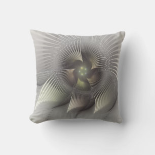 Modern Abstract 3D Shape Fractal Art Outdoor Pillow