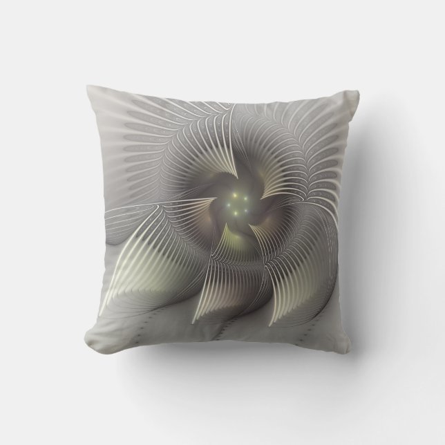 Modern Abstract 3D Shape Fractal Art Outdoor Pillow (Front)
