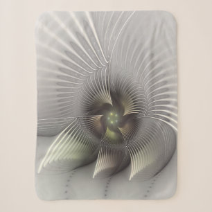 Modern Abstract 3D Shape Fractal Art Sherpa Blanket