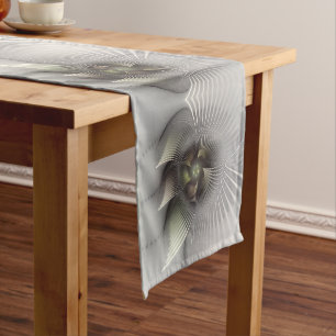 Modern Abstract 3D Shape Fractal Art Short Table Runner