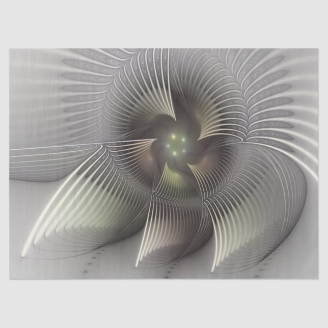 Modern Abstract 3D Shape Fractal Art Tissue Paper (Front)