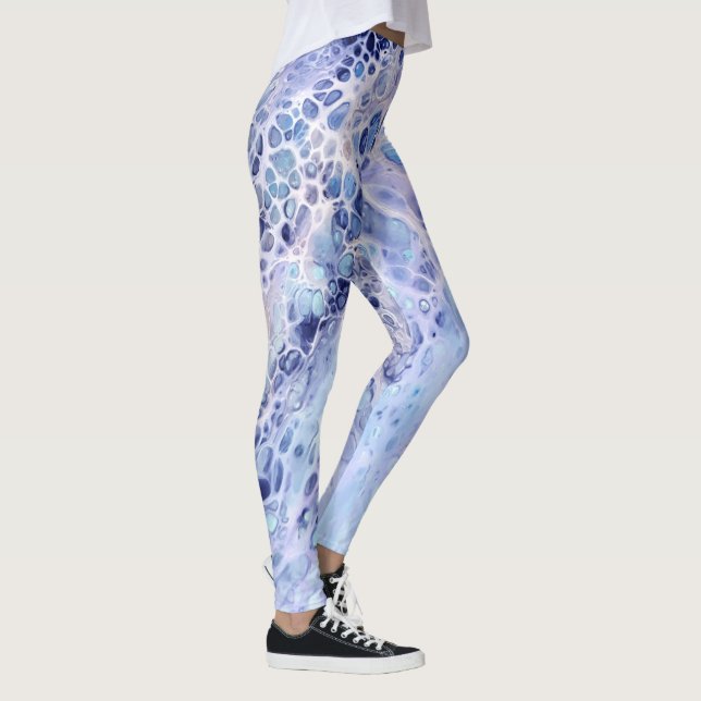 Modern Abstract Acrylic Paint Leggings (Right)