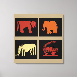 Modern abstract African animals art Canvas Print