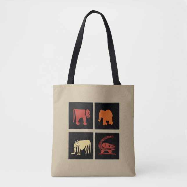 Modern abstract African animals art Tote Bag (Front)