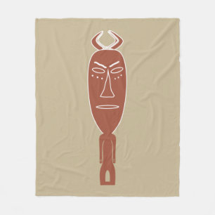 Modern Abstract African tribal silhouette Fleece Blanket