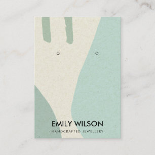 MODERN ABSTRACT AQUA BLUE ART EARRING DISPLAY BUSINESS CARD