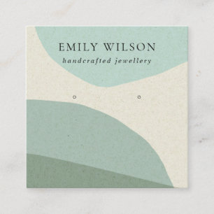 MODERN ABSTRACT AQUA BLUE ART EARRING DISPLAY SQUARE BUSINESS CARD