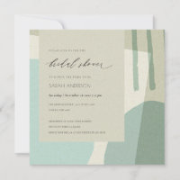 MODERN ABSTRACT AQUA BLUE ARTISTIC BRIDAL SHOWER