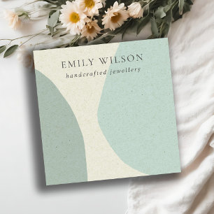 Modern Abstract Aqua Blue Blank Jewellery Display Square Business Card