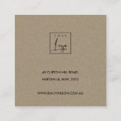 Modern Abstract Aqua Blue Blank Jewelry Display Square Business Card (Back)