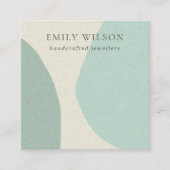 Modern Abstract Aqua Blue Blank Jewelry Display Square Business Card (Front)