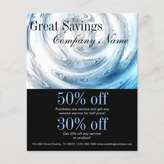 modern abstract aqua blue ripple plumber flyer (Front)