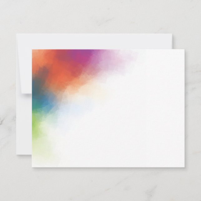Modern Abstract Art Blank Red Yellow Blue Green Card (Front)