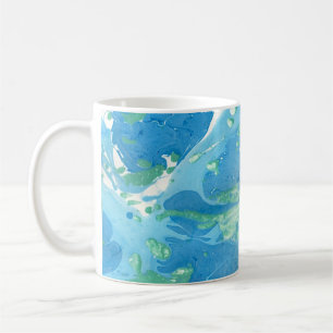 Modern Abstract Art Blue Green Template Elegant Coffee Mug