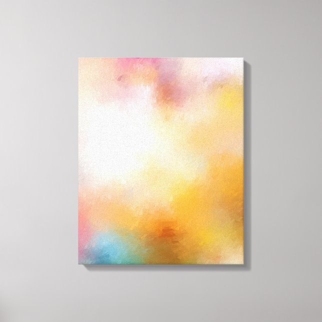 Modern Abstract Art Blue Yellow Red Purple Green Canvas Print (Front)