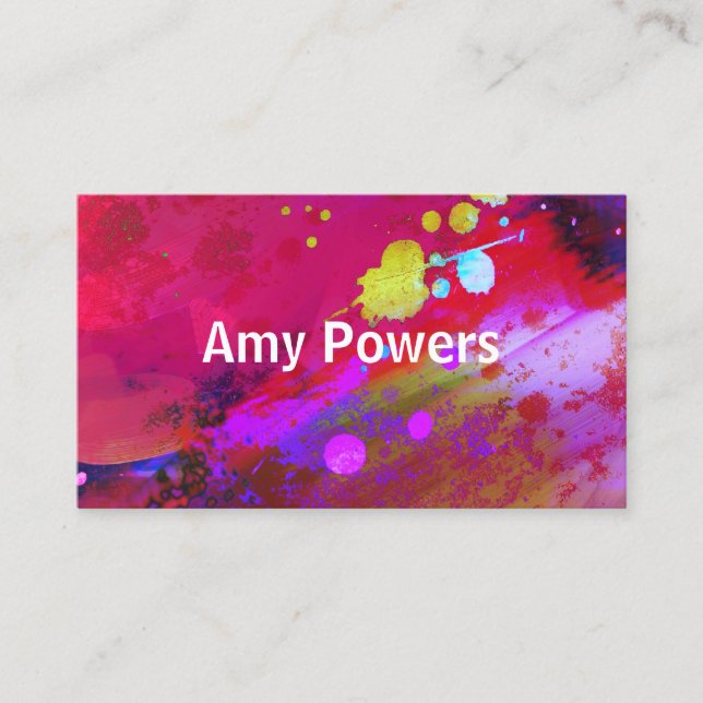 modern abstract art bold  artistic colourful business card (Front)