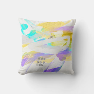 modern abstract art colourful artistic paint strok throw pillow