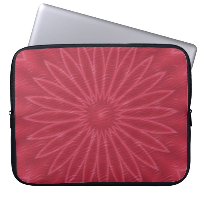 Modern Abstract Art Colourful Floral Flower Pink Laptop Sleeve (Front)