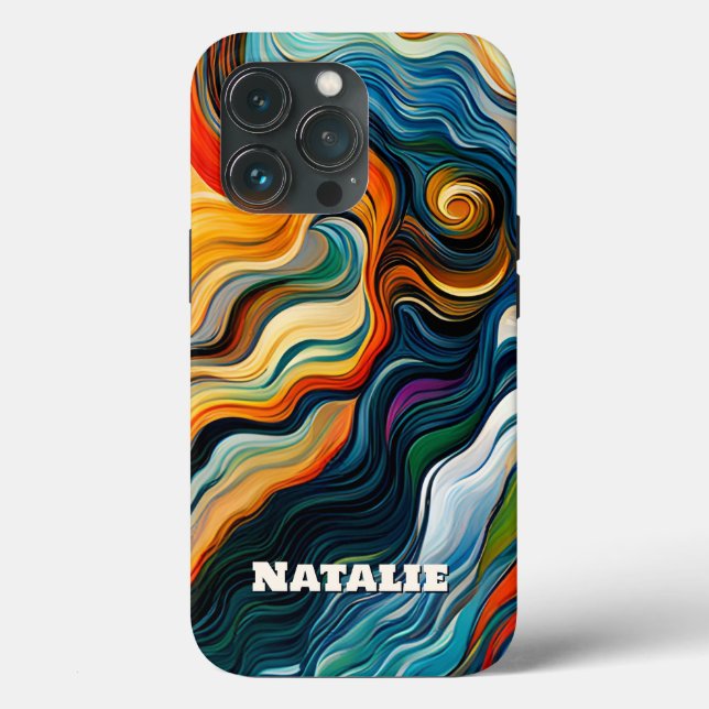 Modern Abstract Art Colourful Monogram Case-Mate iPhone Case (Back)