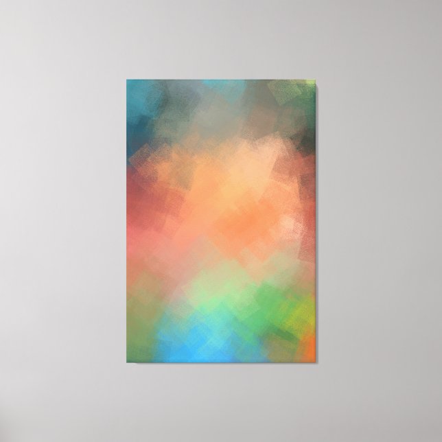 Modern Abstract Art Colourful Red Blue Green Yello Canvas Print (Front)