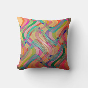 Modern Abstract Art Colourful Stained Glass Look Throw Pillow