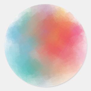 Modern Abstract Art Custom Colourful Blank Templat Classic Round Sticker