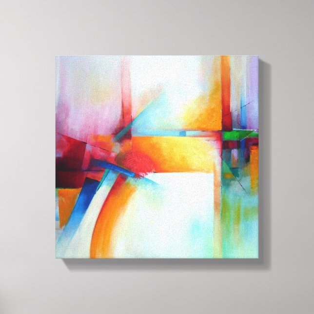Modern Abstract Art Elegant Acrlylic Painting Canvas Print (Front)