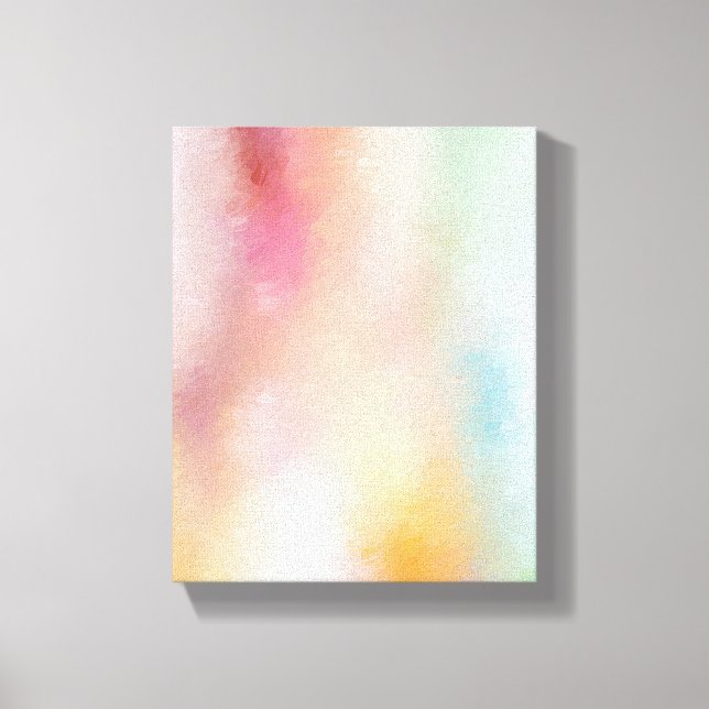Modern Abstract Art Elegant Pink Red Yellow Blue Canvas Print (Front)