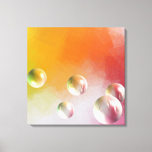 Modern Abstract Art Elegant Red Yellow Green Pink Canvas Print