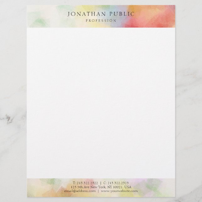 Modern Abstract Art Elegant Simple Template Letterhead (Front)