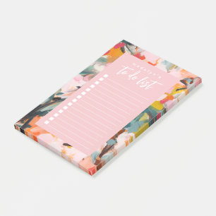 Modern Abstract Art Floral To Do List Personalized Post-it Notes