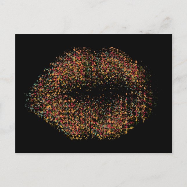 Modern Abstract Art Lips #10 Postcard (Front)