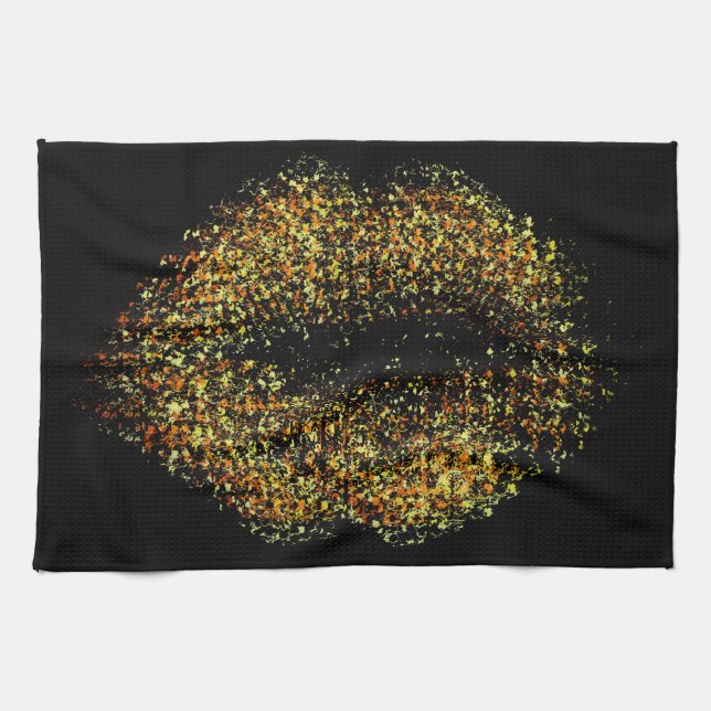 Modern Abstract Art Lips #22 Kitchen Towel (Horizontal)
