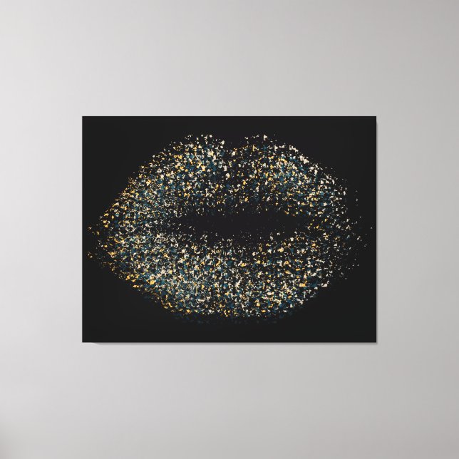 Modern Abstract Art Lips #4 Canvas Print (Front)