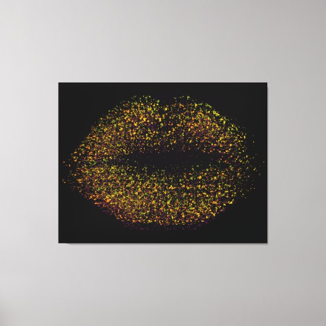 Modern Abstract Art Lips Canvas Print (Front)