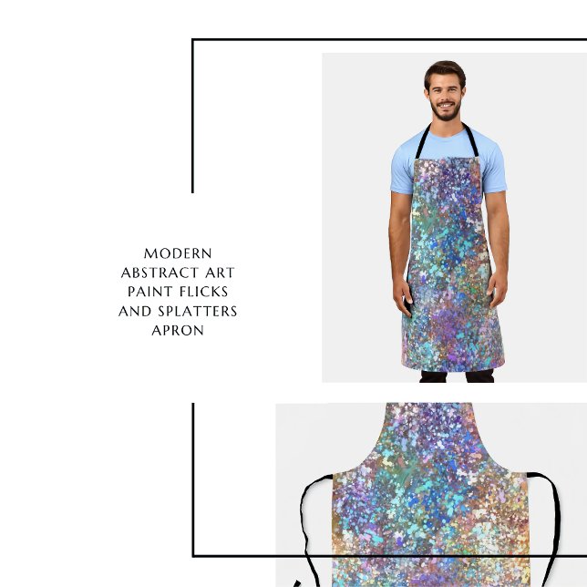 Modern Abstract Art paint flicks and splatters Apron (Modern Abstract Art paint flicks and splatters Apron)