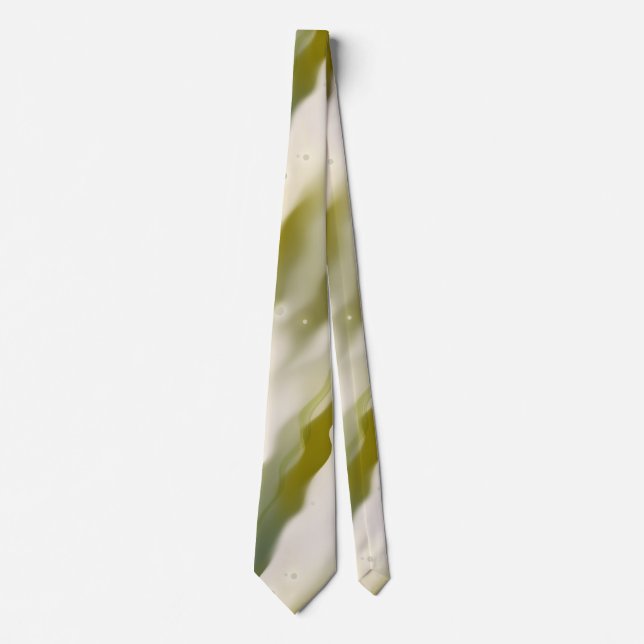 Modern Abstract Art Pattern Green Waves Tie (Front)